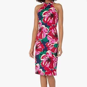 TRINA Turk Women's Emotion Floral Print MIDI Dress
 Sz 8